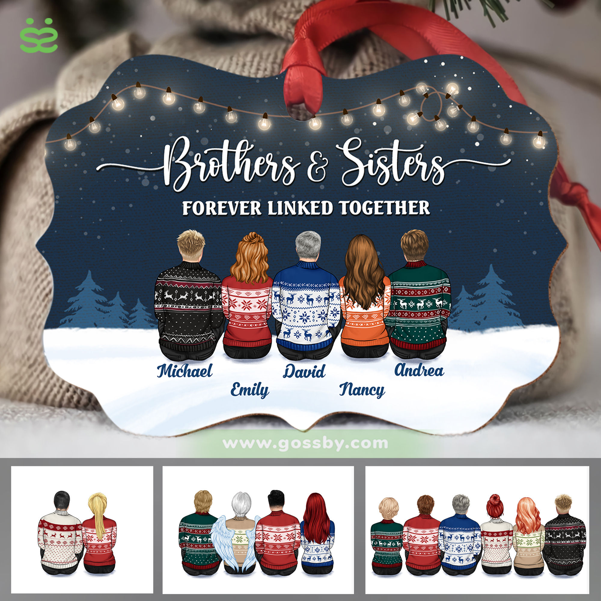 Brothers, Best Friends, Twins - Family Holiday Ornaments