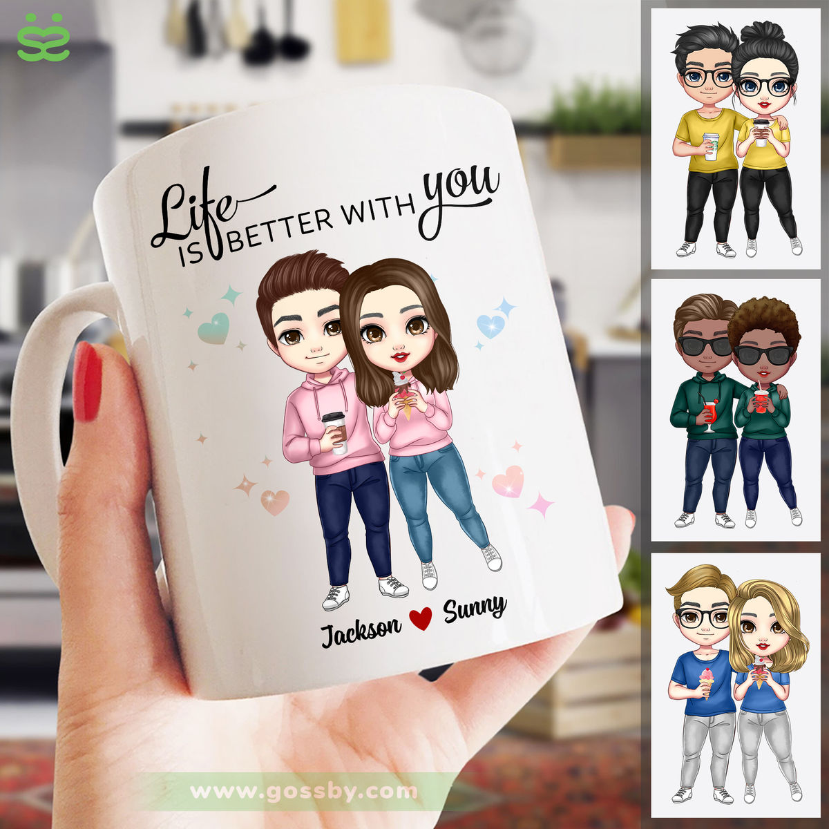 Life is better with you - Valentine's Day Gifts, Couple Gifts, Gifts For Her, Him, Boyfriend, Girlfriend