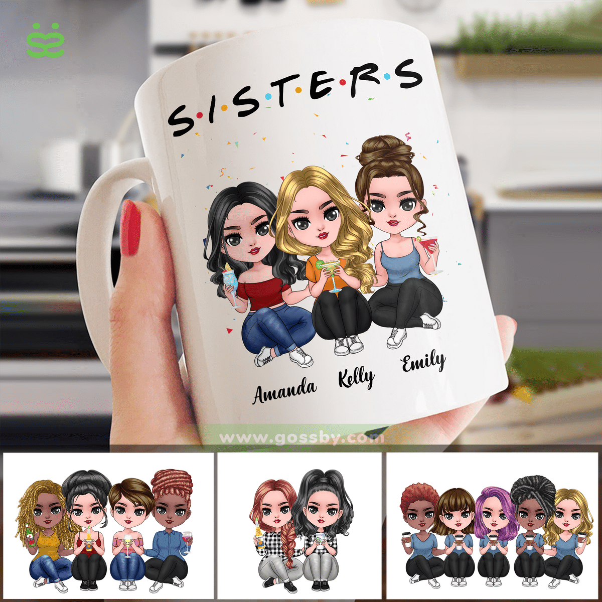 Personalized Mug - Up To 5 Dolls - Casual - SISTERS (1901)