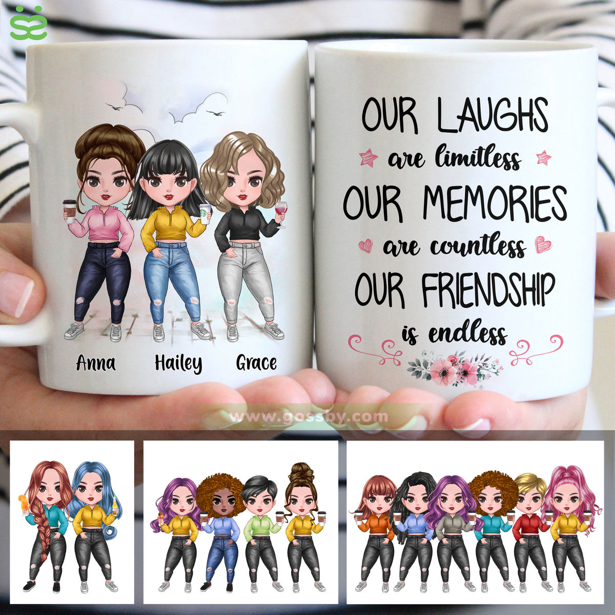 Personalized Mug - Friends - Our Laughs Are Limitless Our Memories Are Countless Our Friendship Is Endless (Q10823)