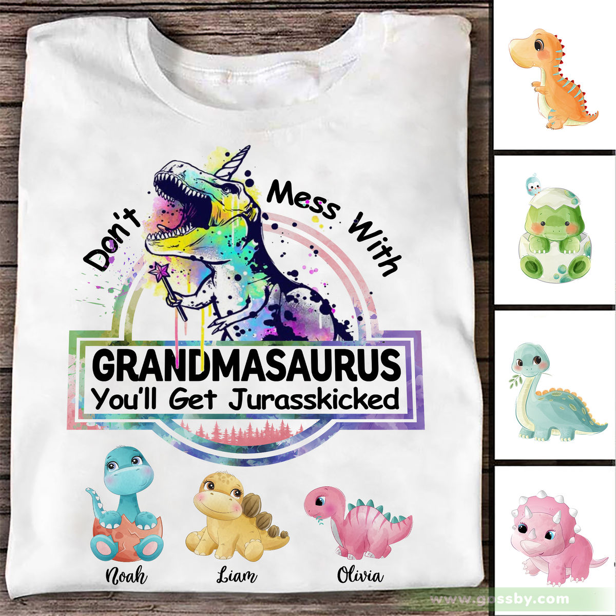 Personalized Shirt - Family - Don't Mess With Grandmasaurus - Mother's Day Gifts, Gifts For Mom, Grandma_3