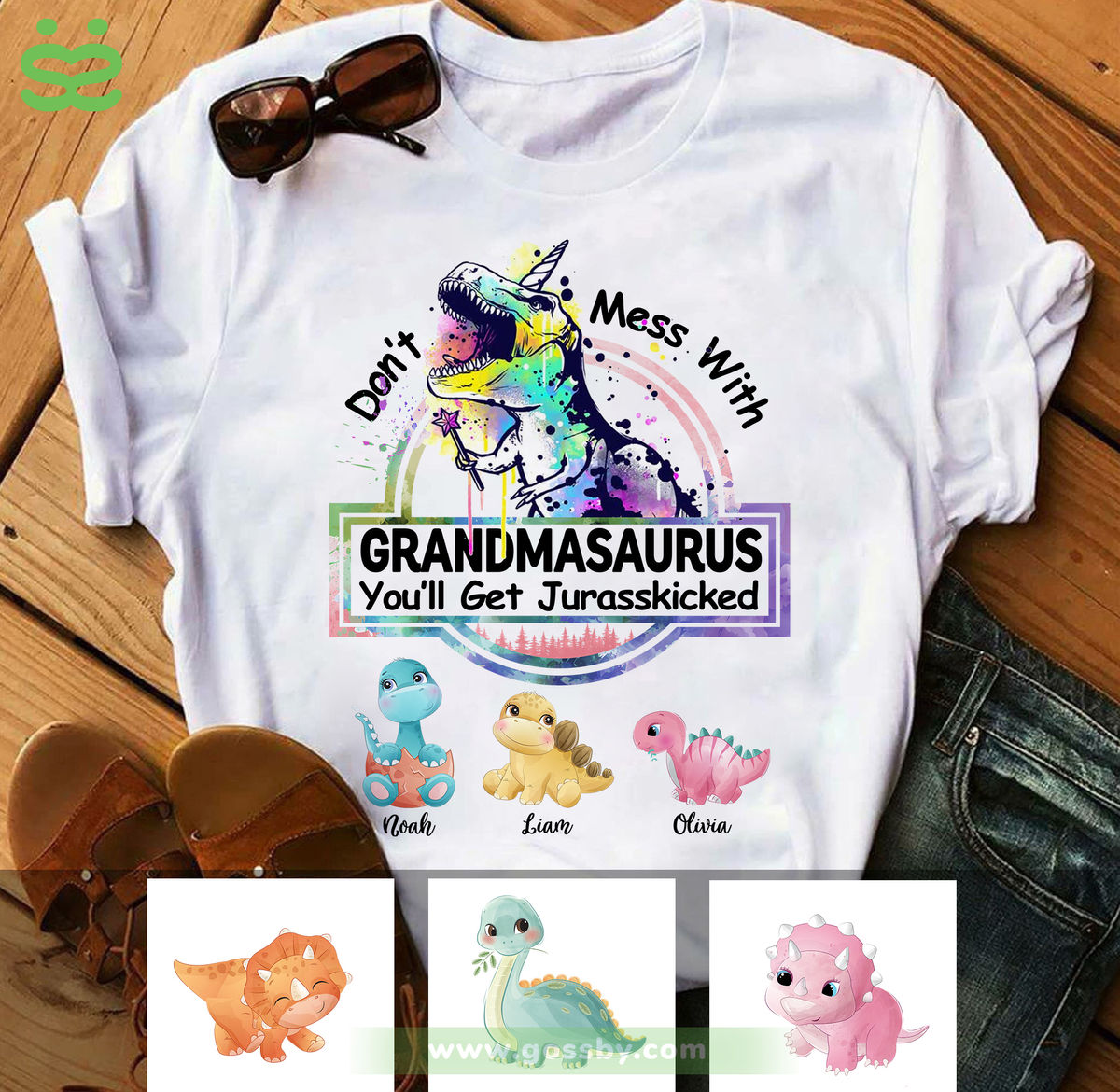 Family - Don't Mess With Grandmasaurus - Mother's Day Gifts, Gifts For Mom, Grandma - Personalized Shirt_1