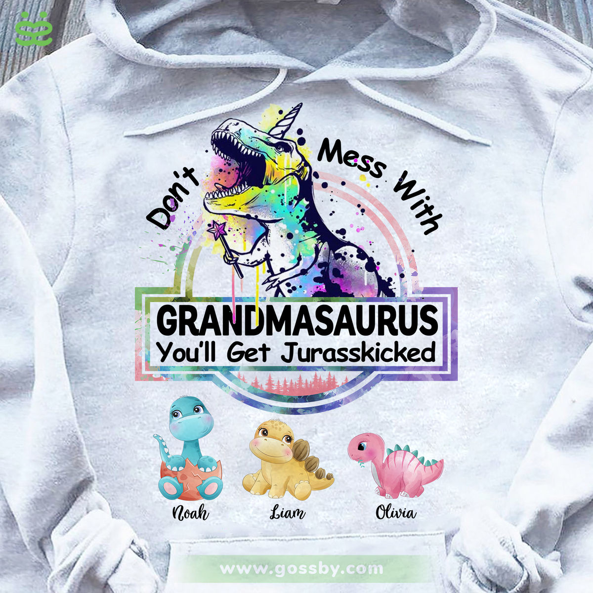 Don't Mess with GRANDMASAURUS Hoodie - Personalized Grandma Gift