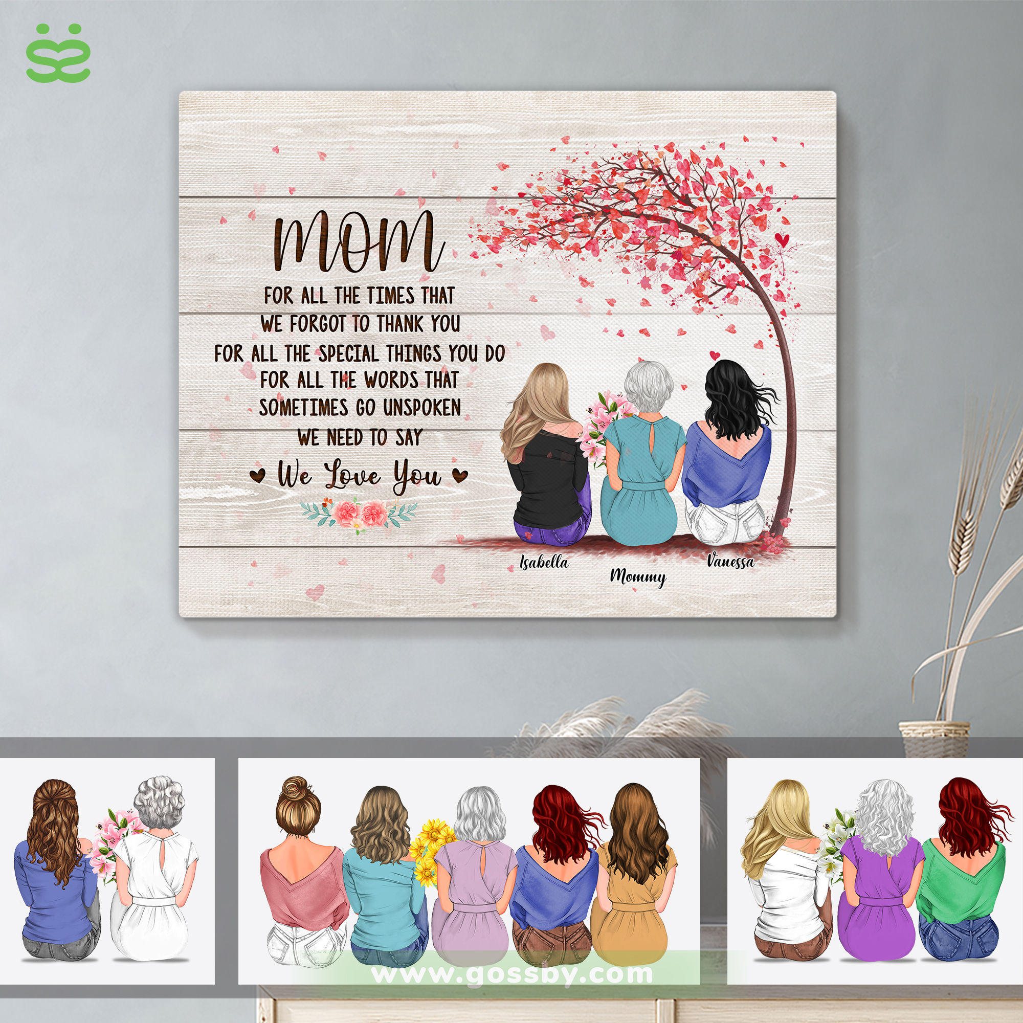 Thank You Mom Personalized Photo Canvas Print, Birthday Gift For Mom From  Daughter, Mother Daughter Gift - Best Personalized Gifts For Everyone