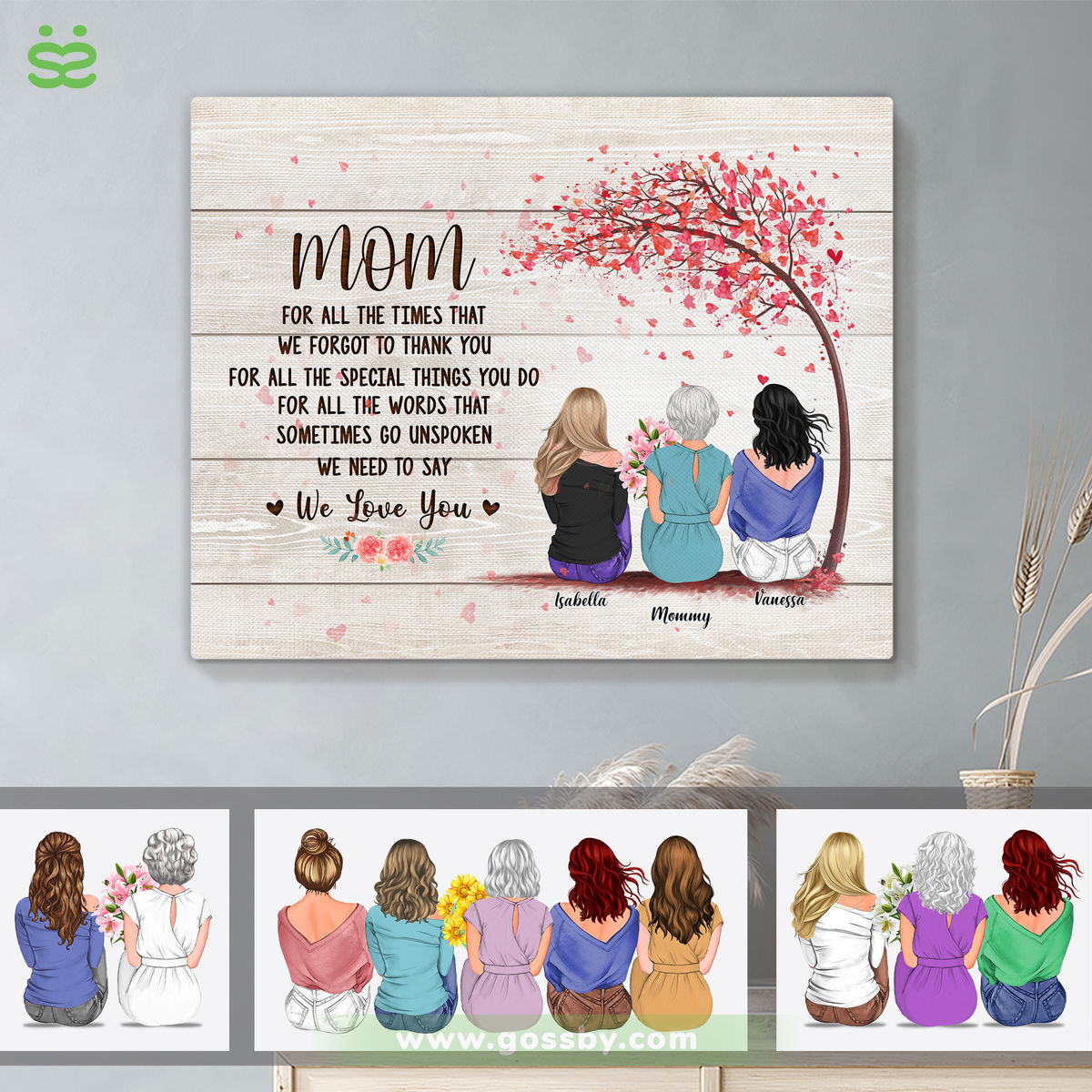 Mom Canvas  Personalized Photo With Text Mothers Day Canvas