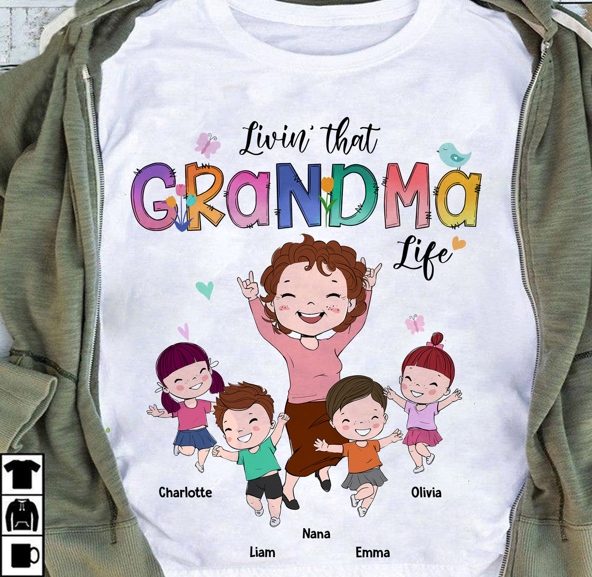 Personalized Shirt - Family - Livin' that Grandma life