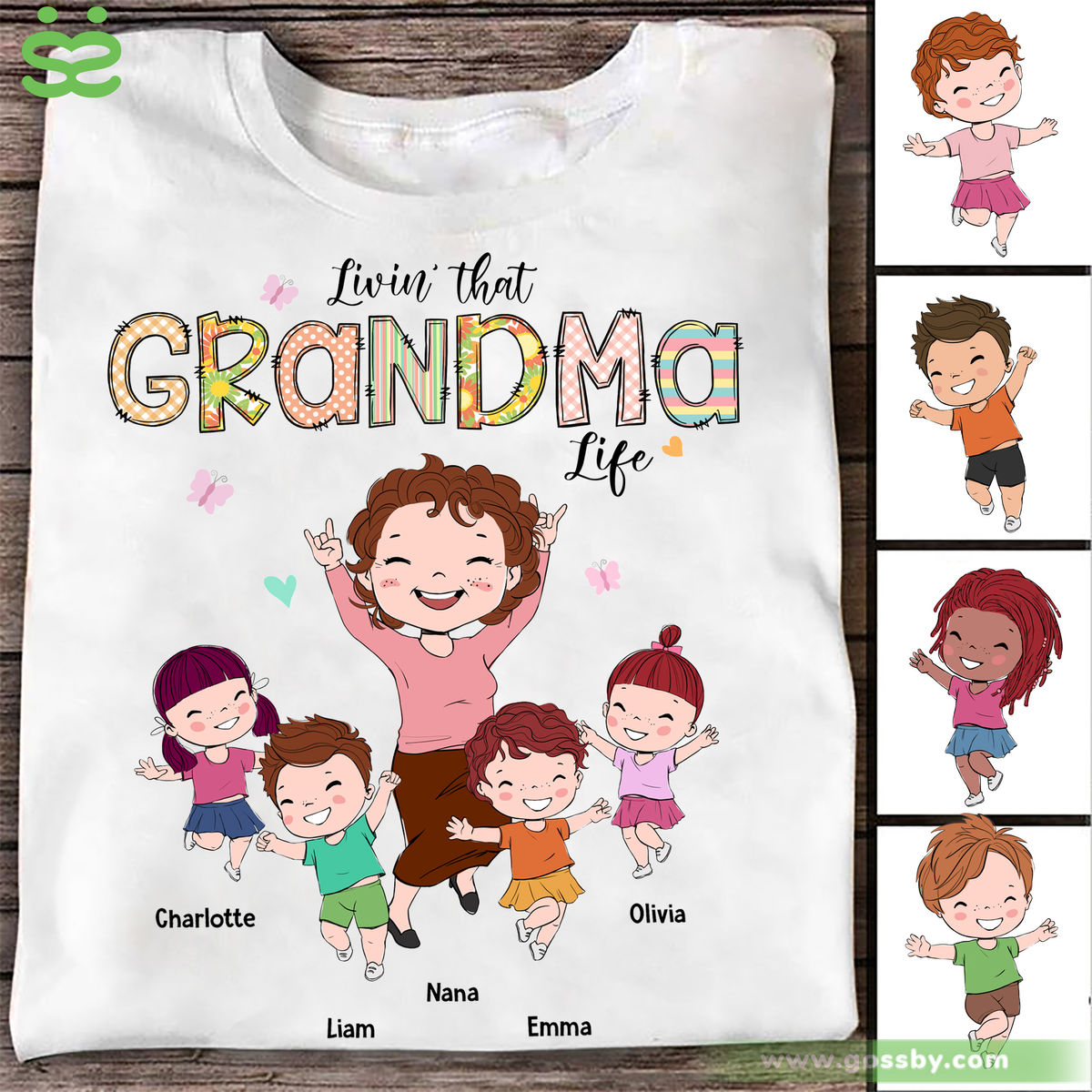 Personalized Shirt - Family - Livin' that Grandma life ver 2 - Birthday Gift, Mother's Day Gift For Mom, Grandma