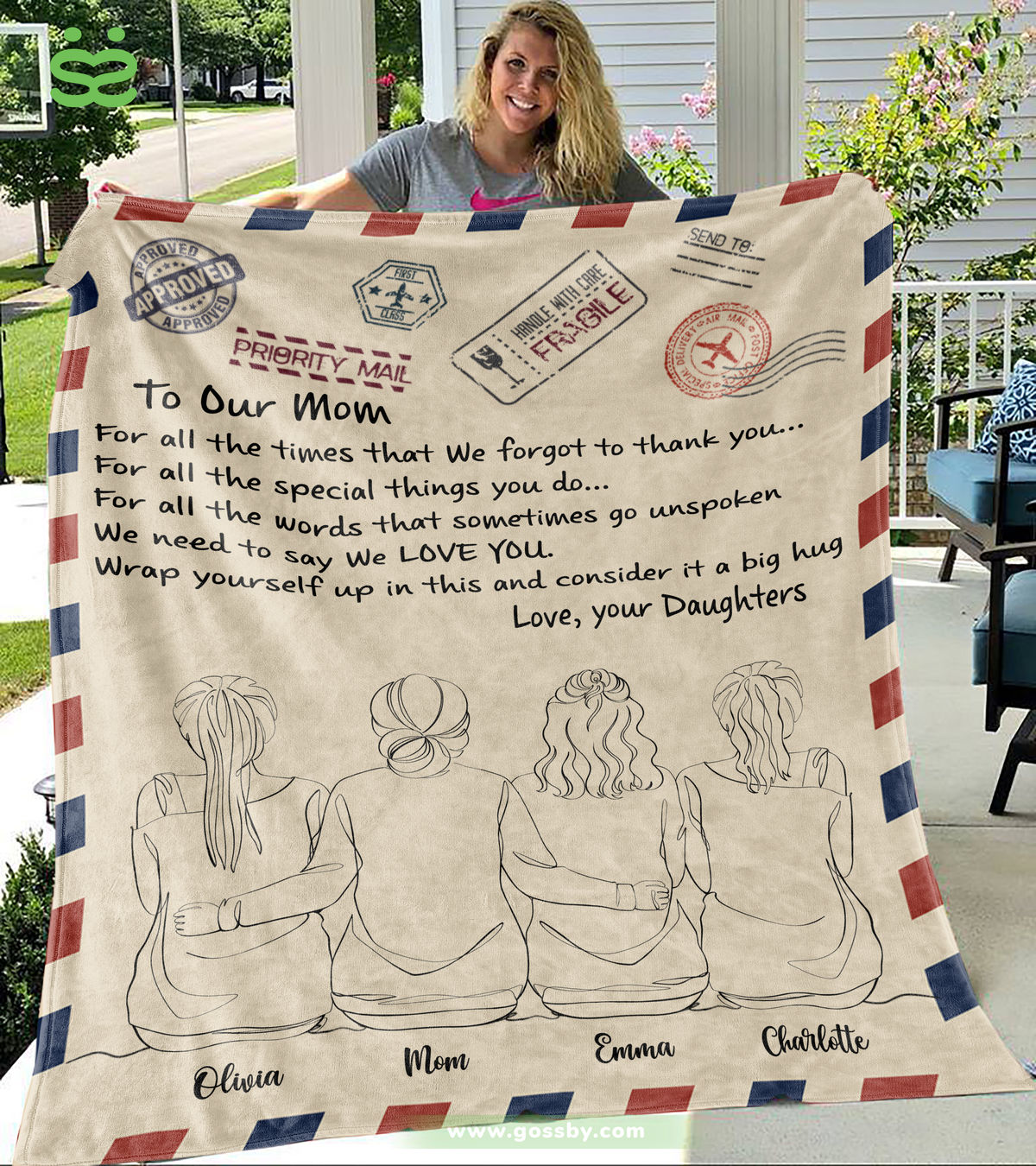 A blanket that wraps Mom up in a hug, personalized gift, send a hug, word  blanket, photo blanket, Mother's Day gift