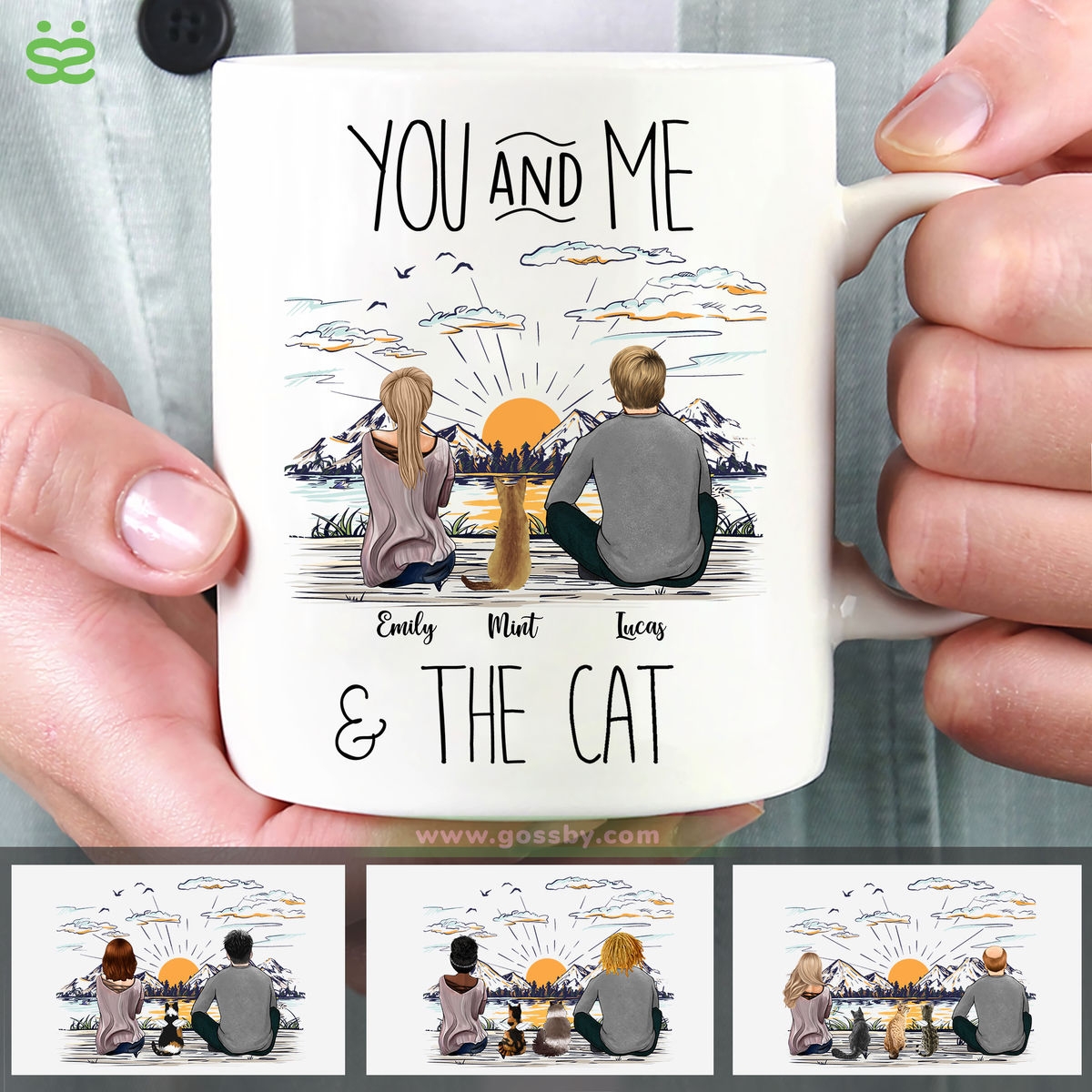 Cat Lovers - You And Me & The Cat (15112) - Couple Gifts, Couple Mug, His and Hers Mugs - Personalized Mug_1