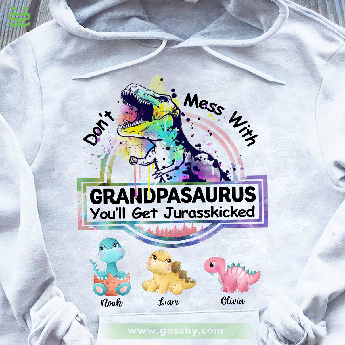 Personalized Shirt - Family - Don't Mess With Grandpasaurus Hoodie 2024