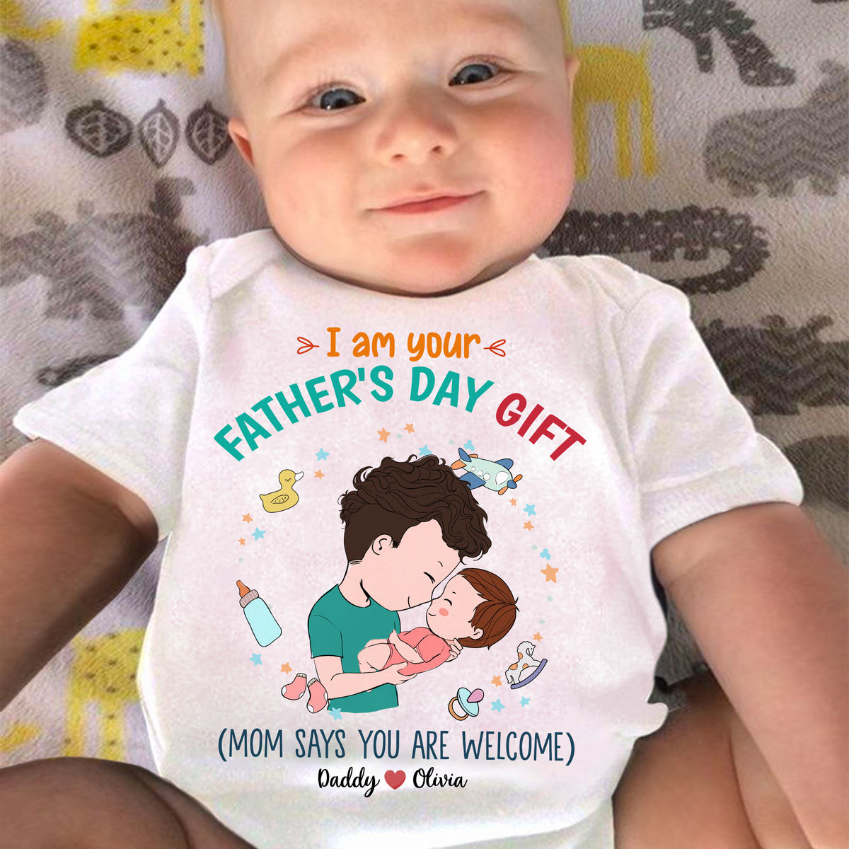 Personalized Onesie - Father and Baby - I'm your Fathers Day Gift Baby T2