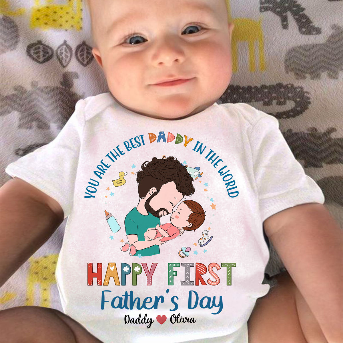 Personalized Onesie - Father and Baby - You Are The Best Daddy In The World T2