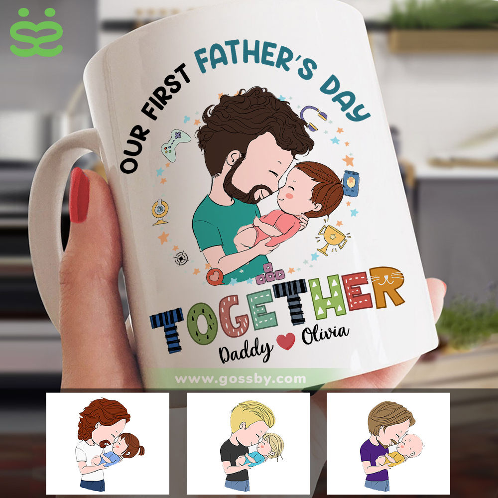 Personalized Mug - Father and Baby - Our First Father's Day 2024 T1