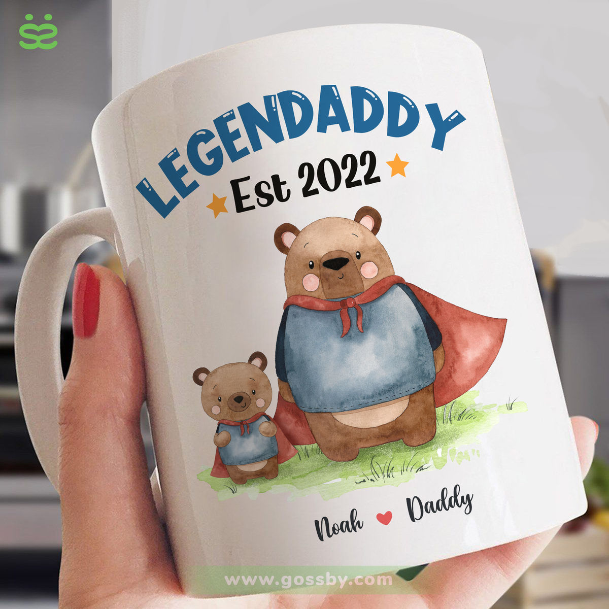 Personalized Mug - Father's Day - My dad is My hero - Bear_6