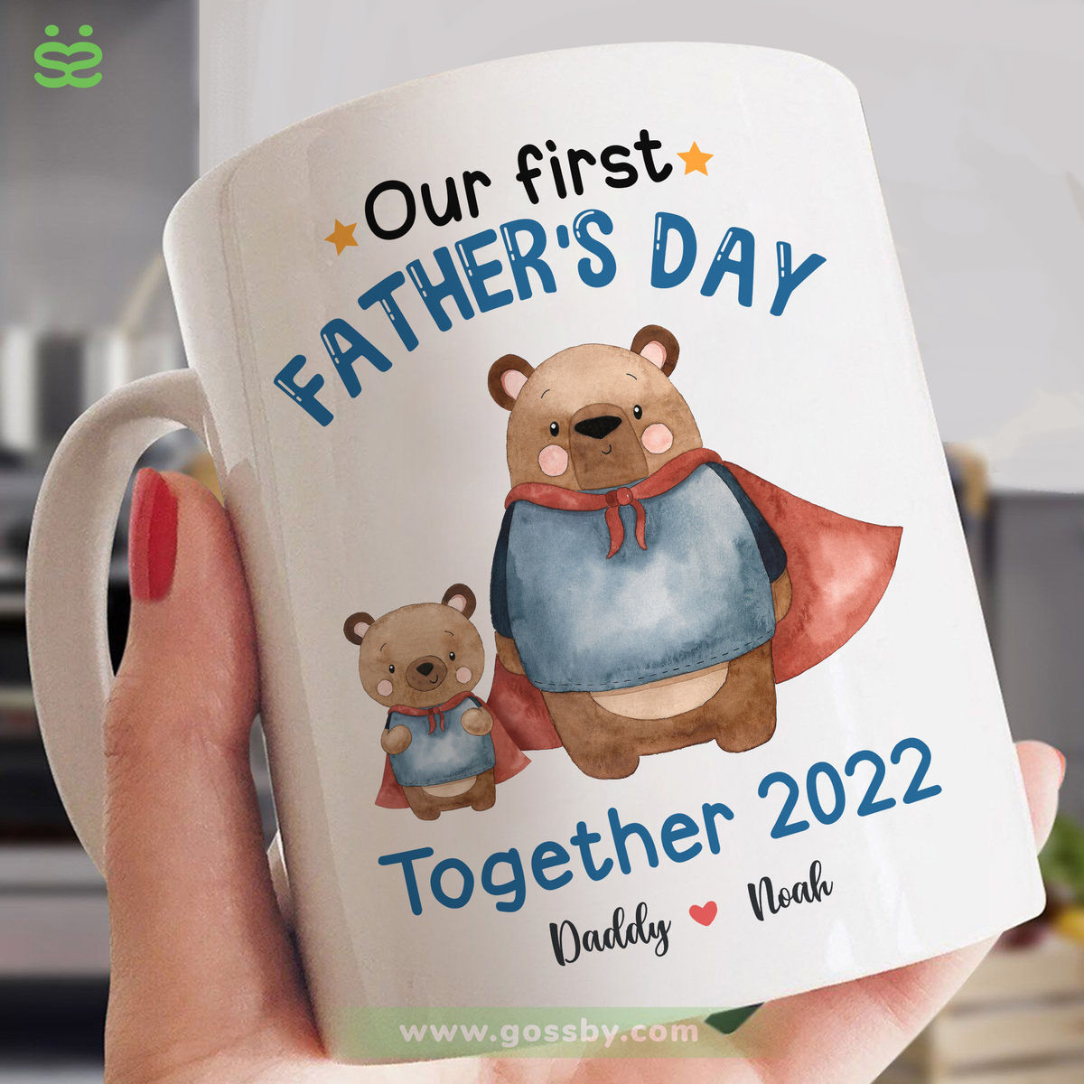 Personalized Mug - Father's Day - My dad is My hero - Bear_4