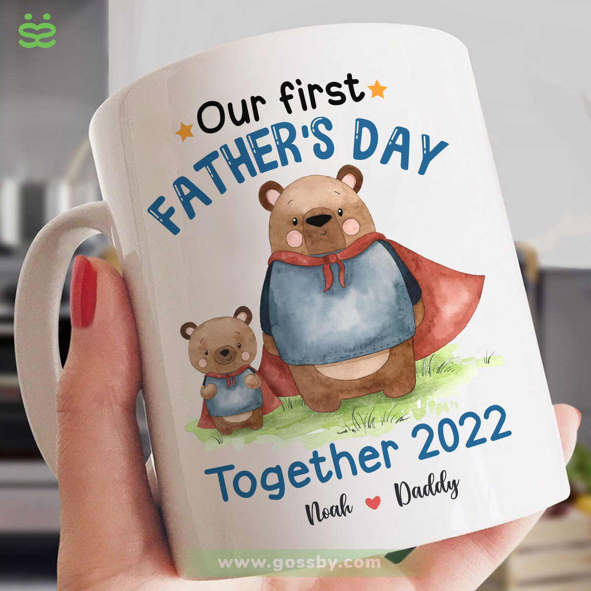 Personalized Mug - Father's Day - Leveled Up To Daddy - Bear_2