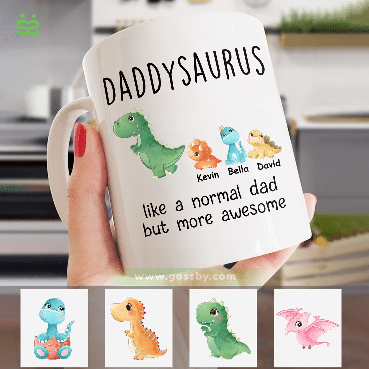 Father's Day 2022 - Mug - Daddysaurus - Personalized Mug