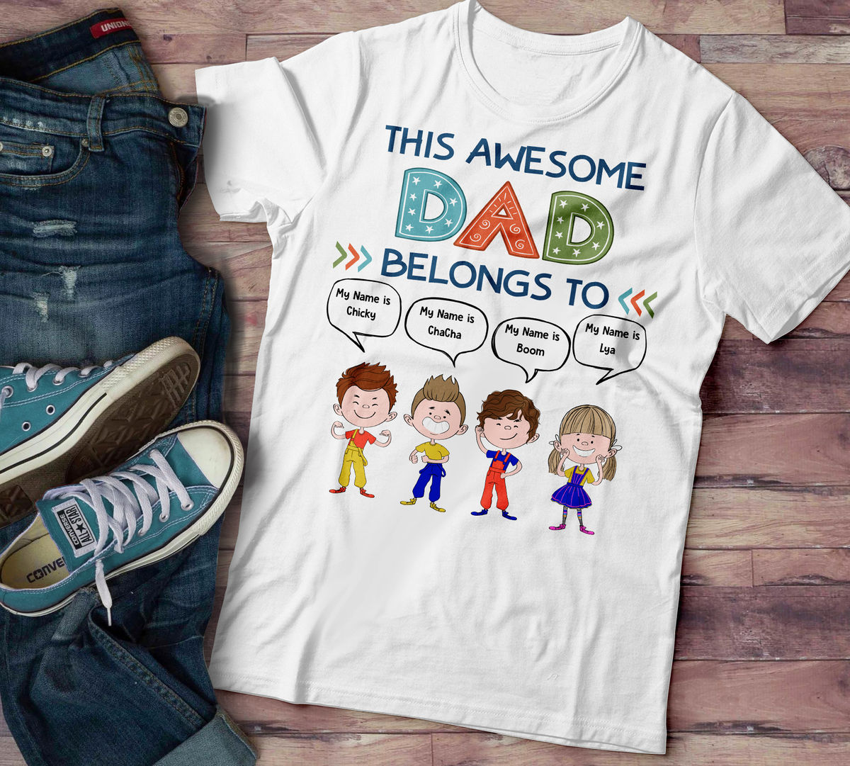 Personalized Shirt - Family - This awesome DAD belongs to_1