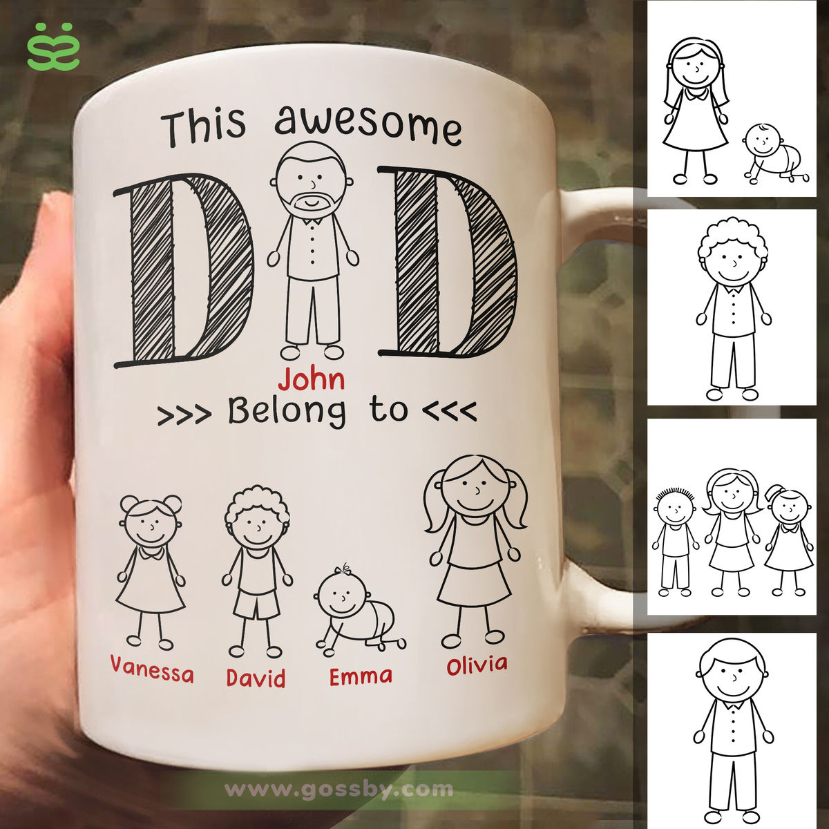 Personalized Mug - Father's Day - This awesome dad belong to