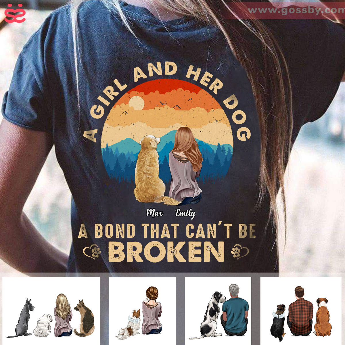 Personalized Shirt - Shirt - A girl and her dog, a bond that can't be broken (B)