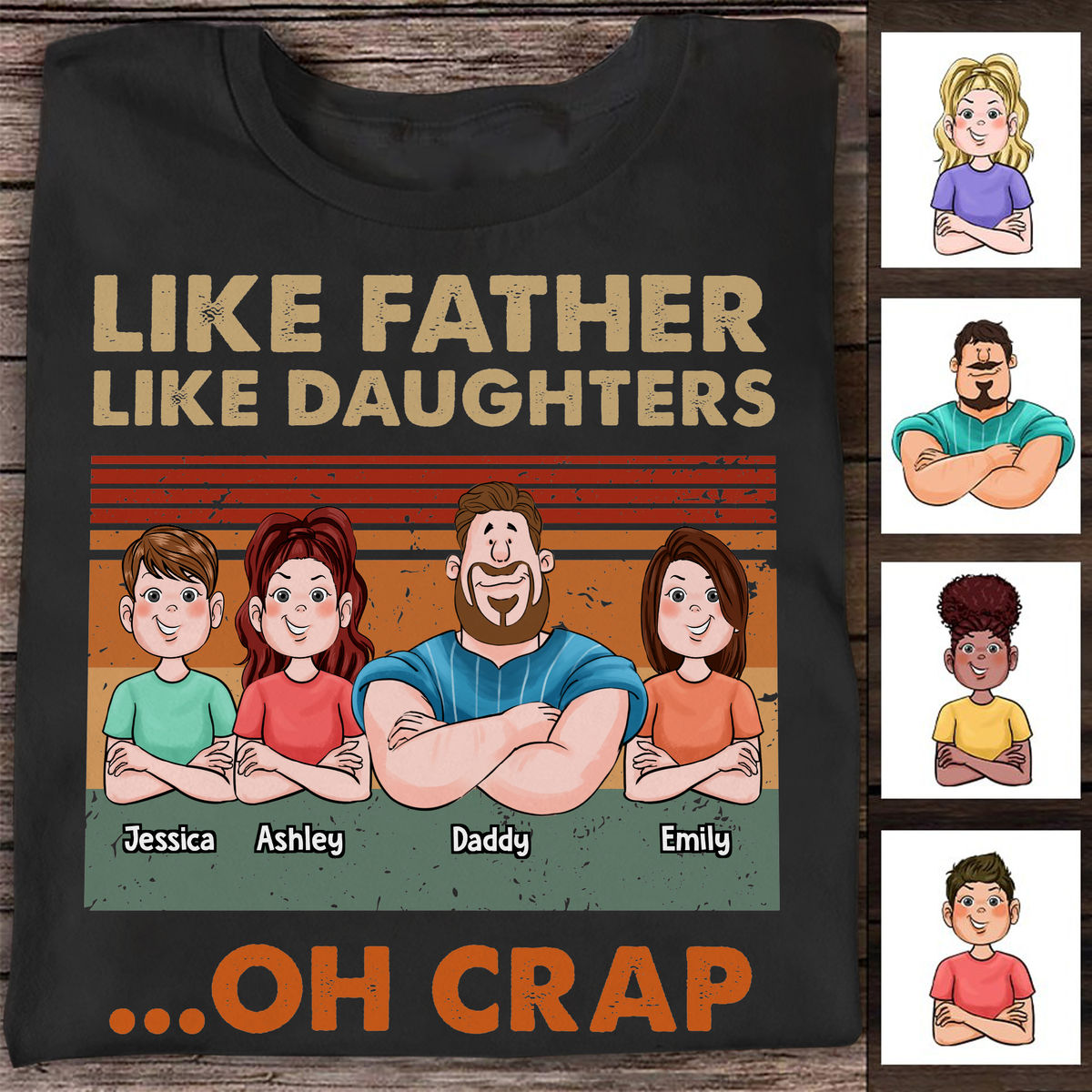 Shirt - Father's Day - Like Father Like Daughters - Black