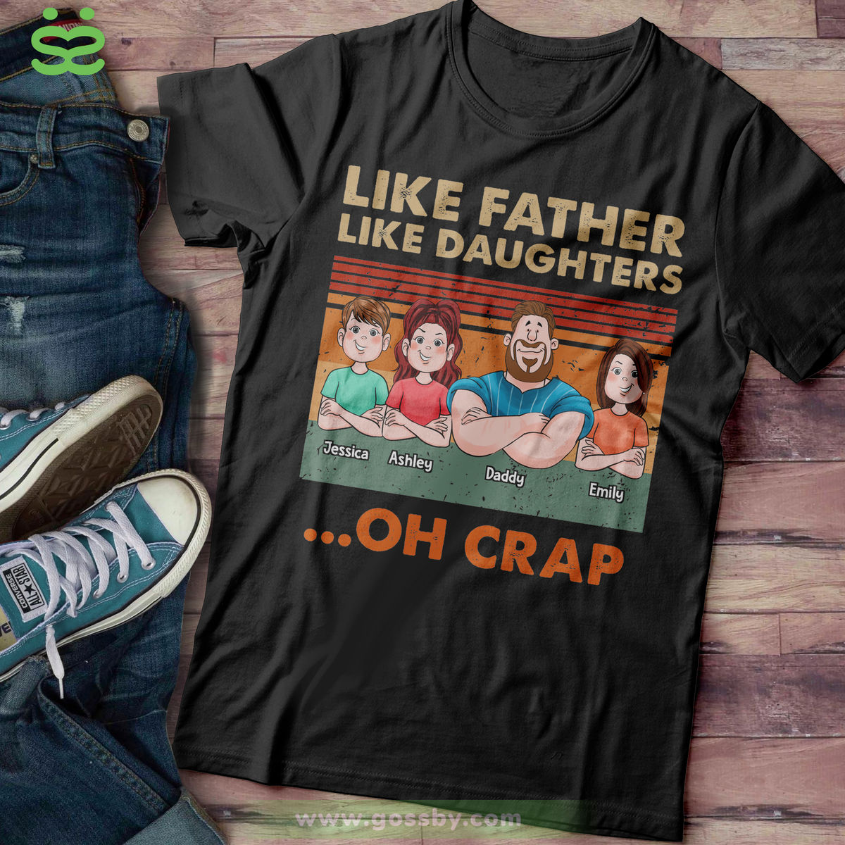 Shirt - Father's Day - Like Father Like Daughters - Black_1