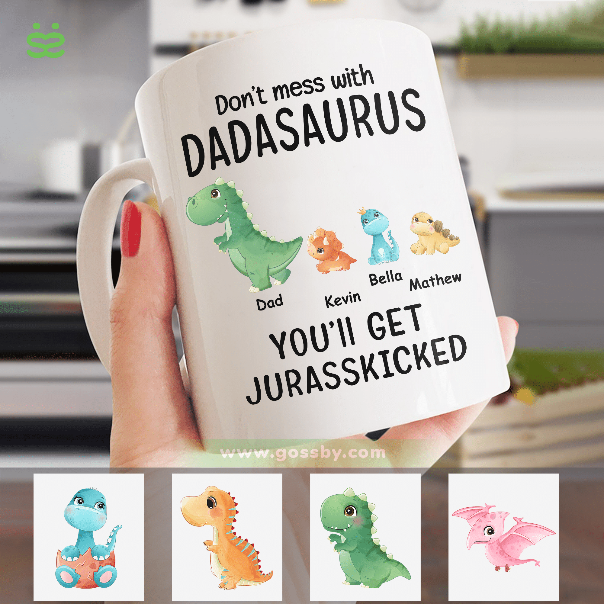 Dadasaurus Mug, Don't Mess With Dadasaurus You'll Get Jurasskicked,  Favorite Dad Mug, Dad Gift, Dad, Dinosaur