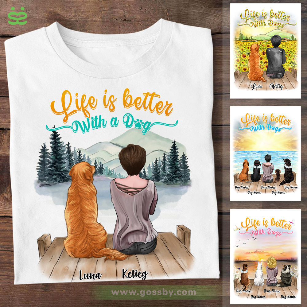 Girl and Dogs - Life Is Better With A Dog