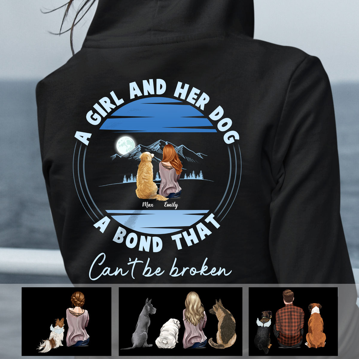 Mother's Day Gift - A girl and her dog, a bond that can't be broken (Custom Hoodies - Christmas Gifts for Women, Men)