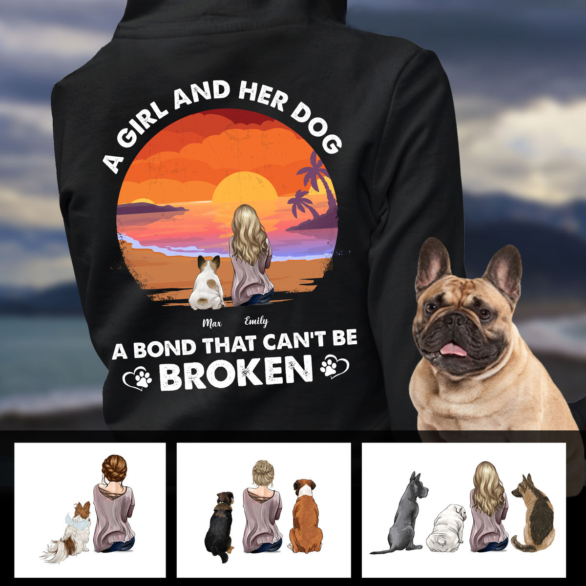 Girl & Dogs - A girl and her dog, a bond that can't be broken - Personalized Shirt