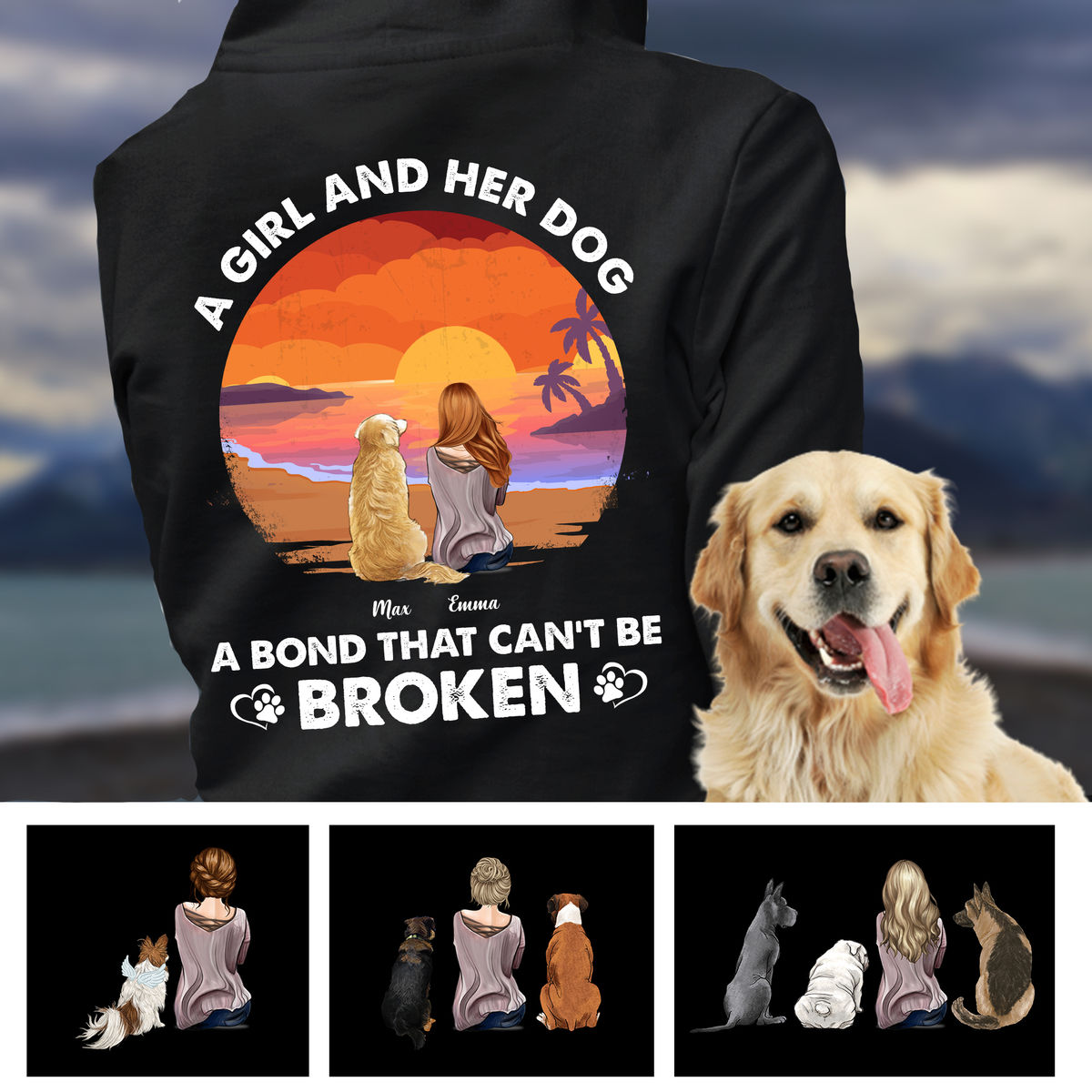 Shirt - Girl & Dogs - A girl and her dog, a bond that can't be broken