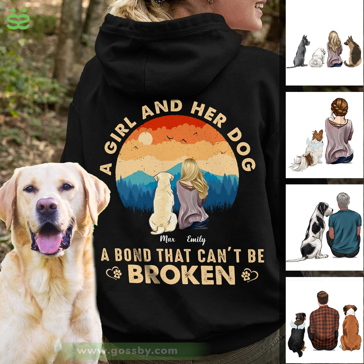 Dog Lover Gifts - A girl and her dog - a bond that can't be broken (Custom Hoodies - Christmas Gifts for Women)