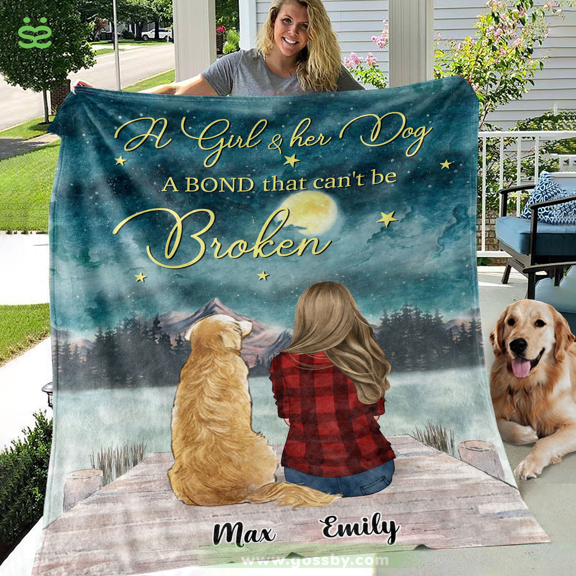Girl And Dogs Blanket Life is better with a dog Personalized Blanket