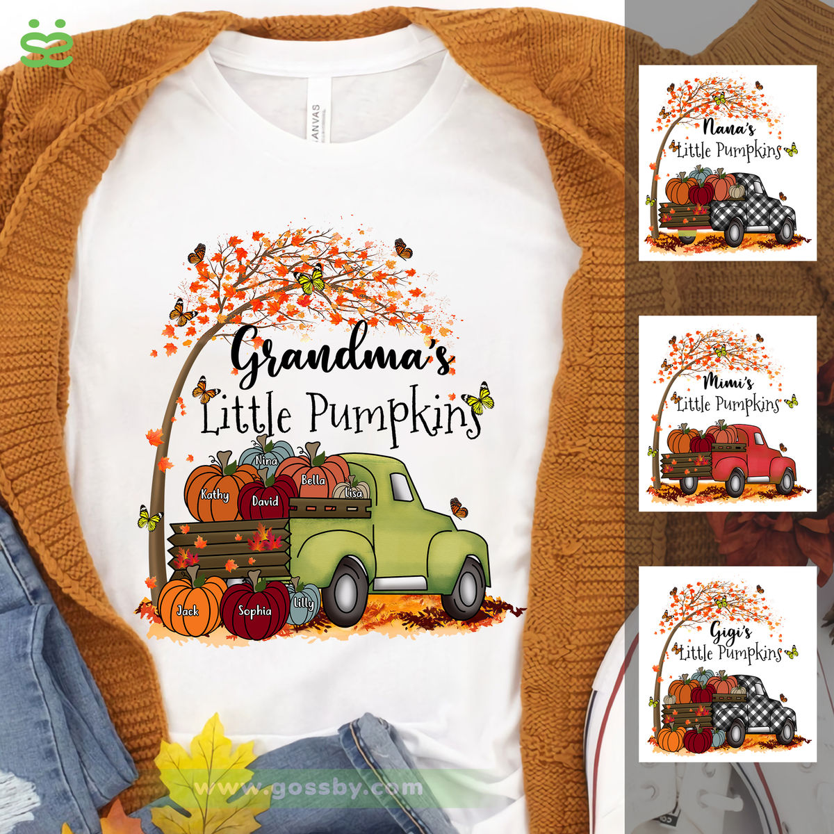 Personalized Shirt - Gift For Grandma - Grandma's Little Pumpkin - Custom T shirts