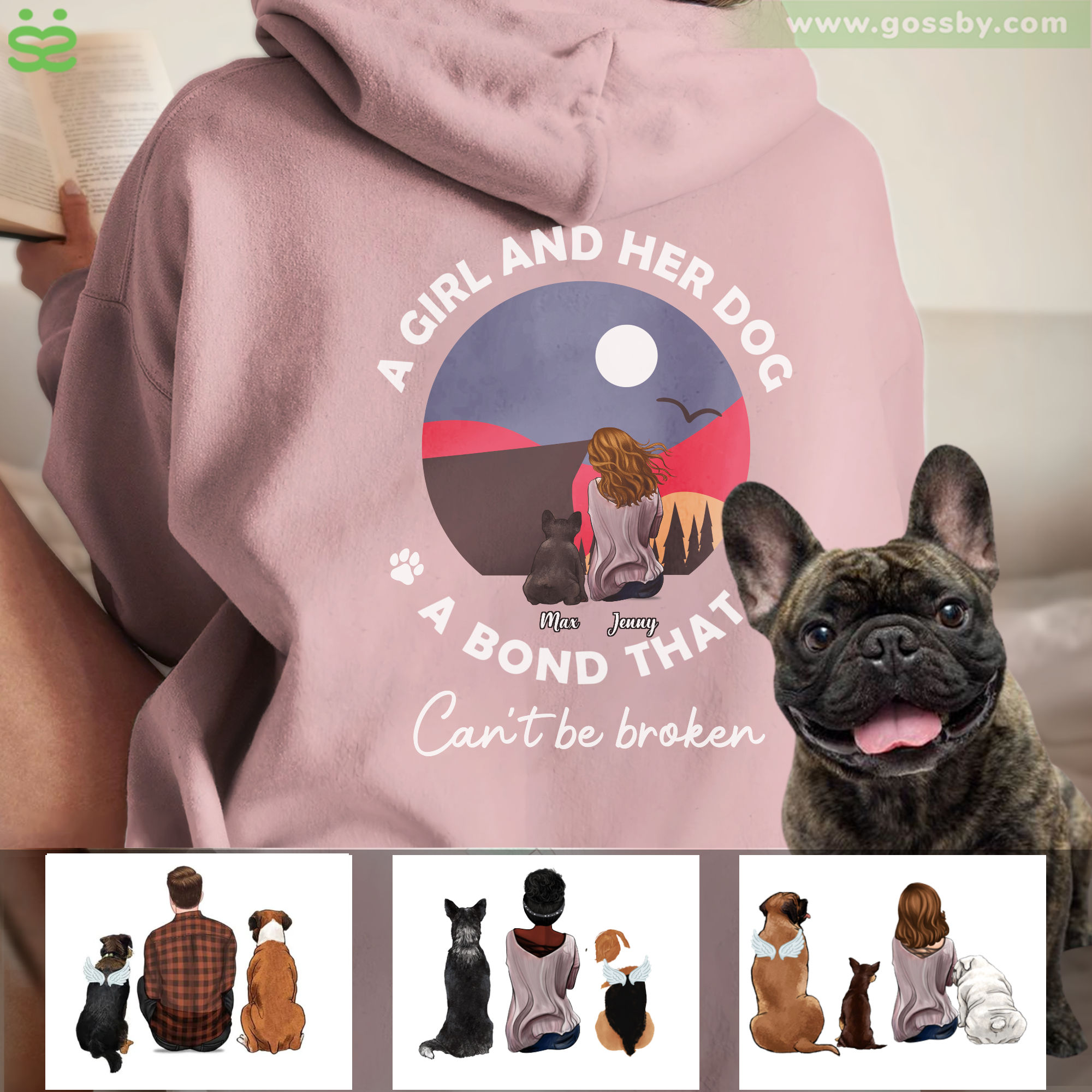 Personalized Shirt - Hoodie - A girl and her dog, a bond that can't be broken (30816)_3