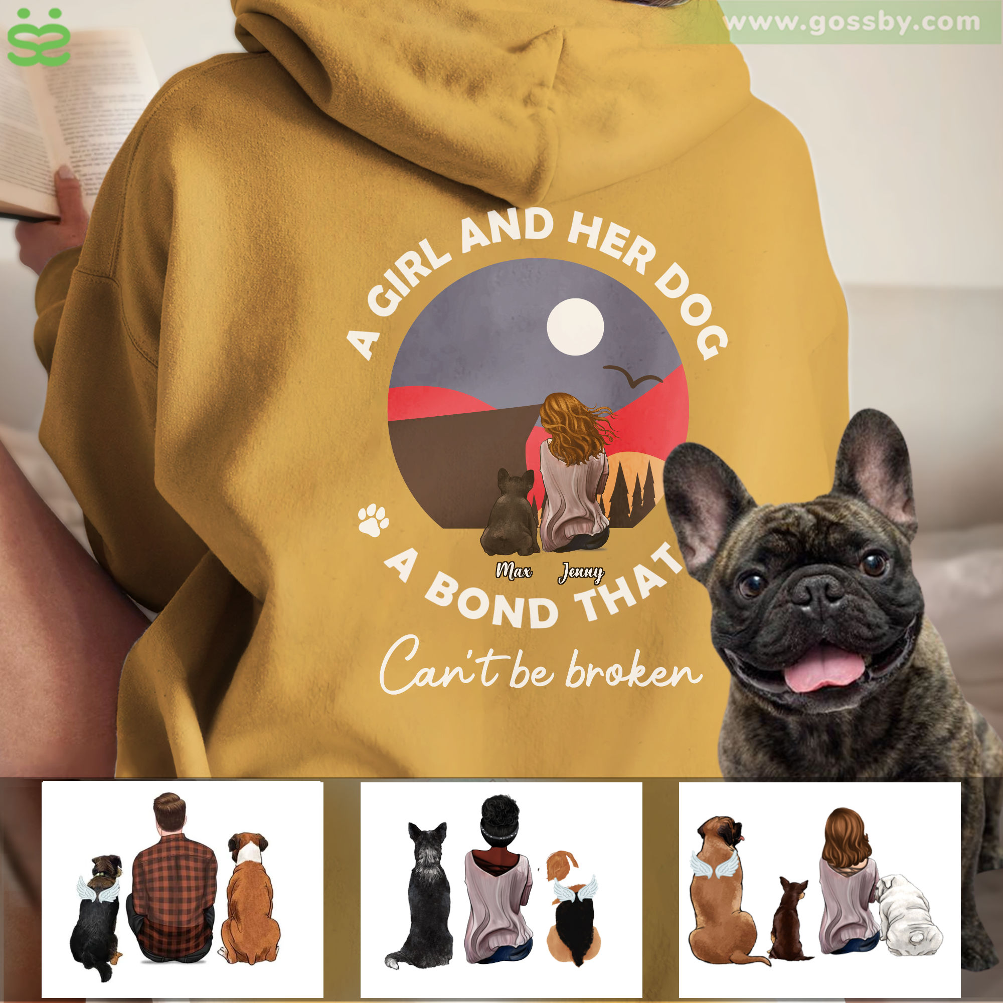 Personalized Shirt - Hoodie - A girl and her dog, a bond that can't be broken (30816)_2