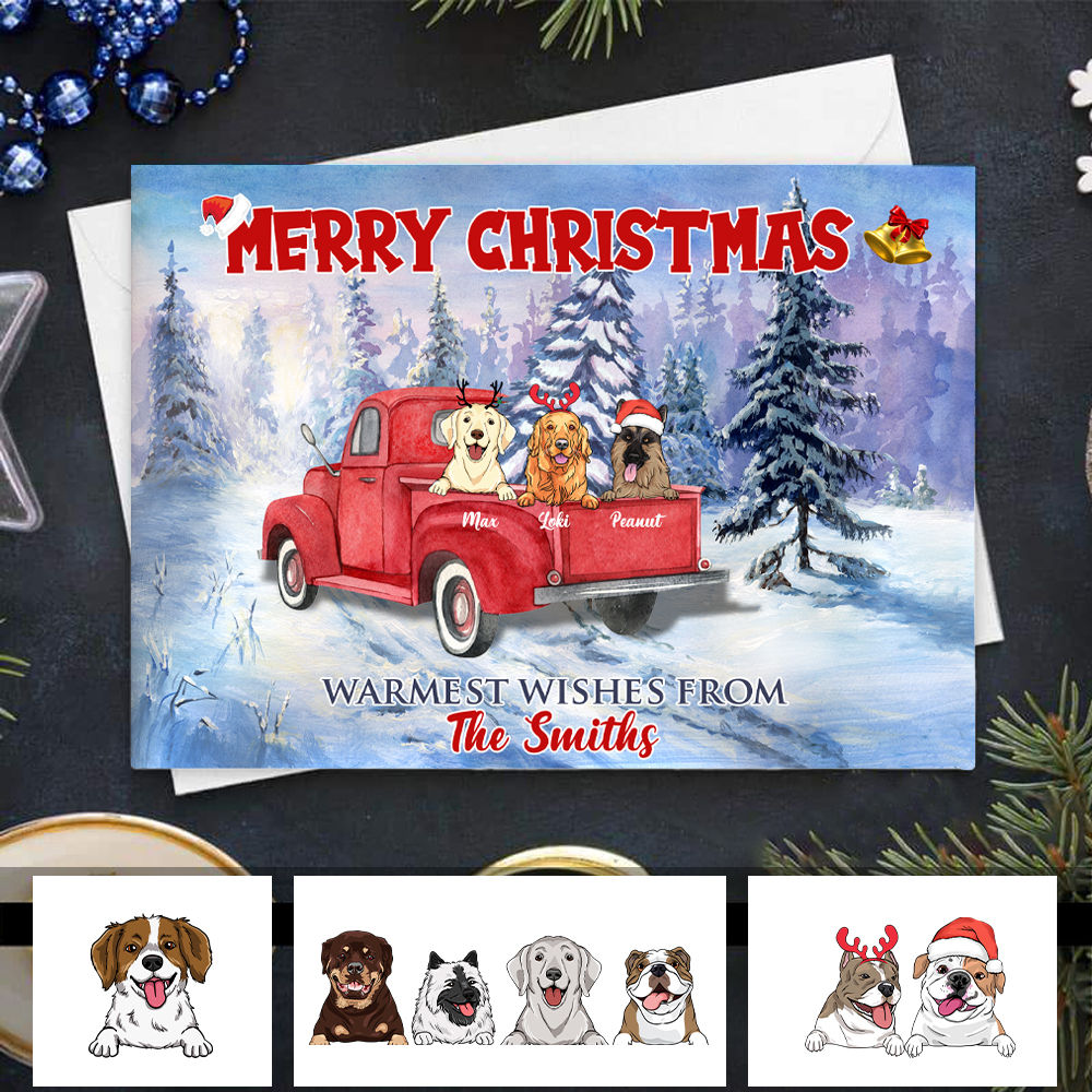 Personalized - Christmas Gift - Christmas Card -  Merry Christmas warmest wishes from the - Personalized Card
