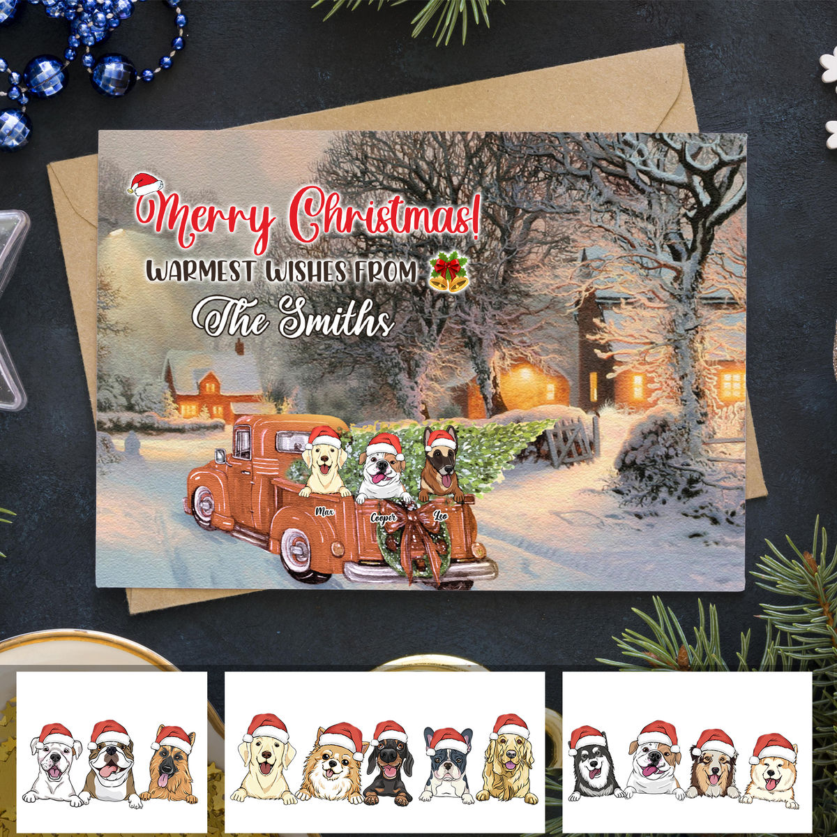 Personalized Card - Personalized - Christmas Gift - Christmas Card - Merry Christmas! Warmest wishes from the Smiths