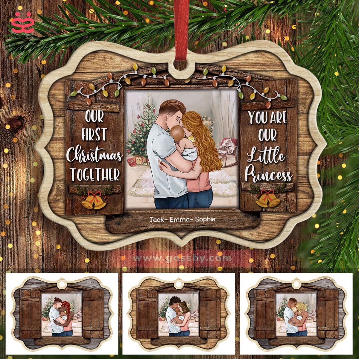 Family - Our First Christmas Together. You Are Our Little Princess (19234) - Personalized Ornament