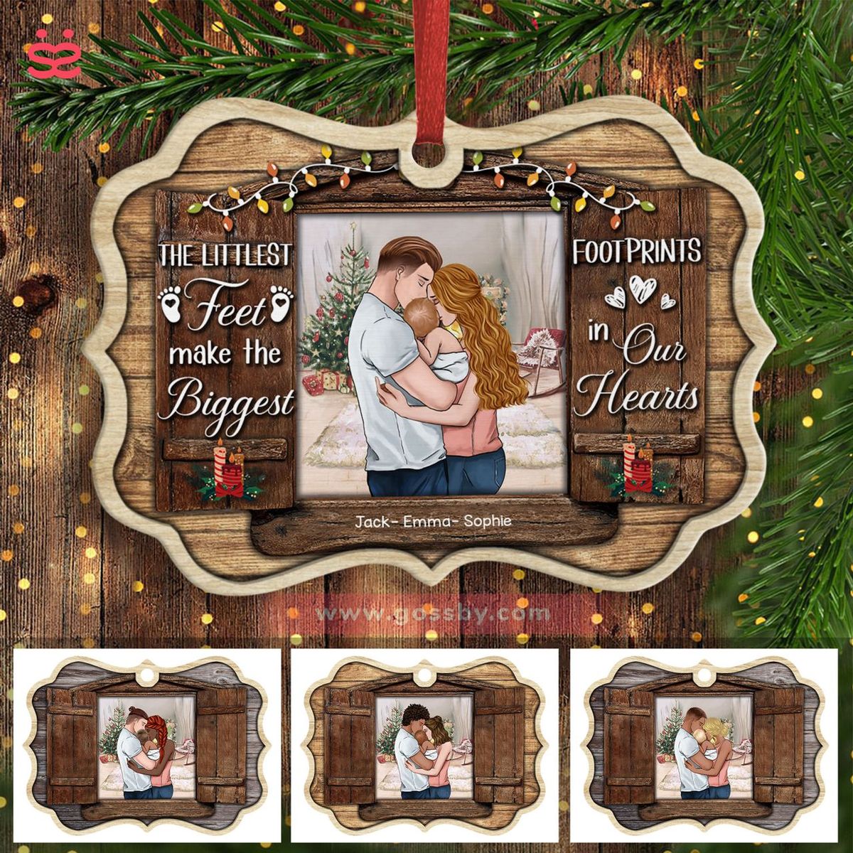 Family - The Littlest Feet Make The Biggest Footprints In Our Hearts (19234) - Personalized Ornament