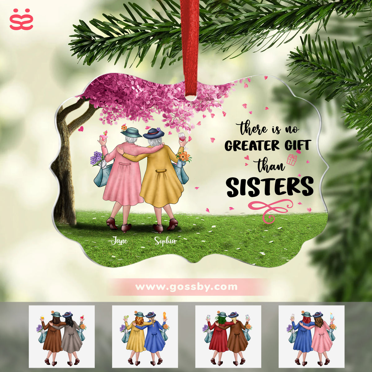 Personalized Ornament - 2 Sisters - There Is No Greater Gift Than Sisters (19628)