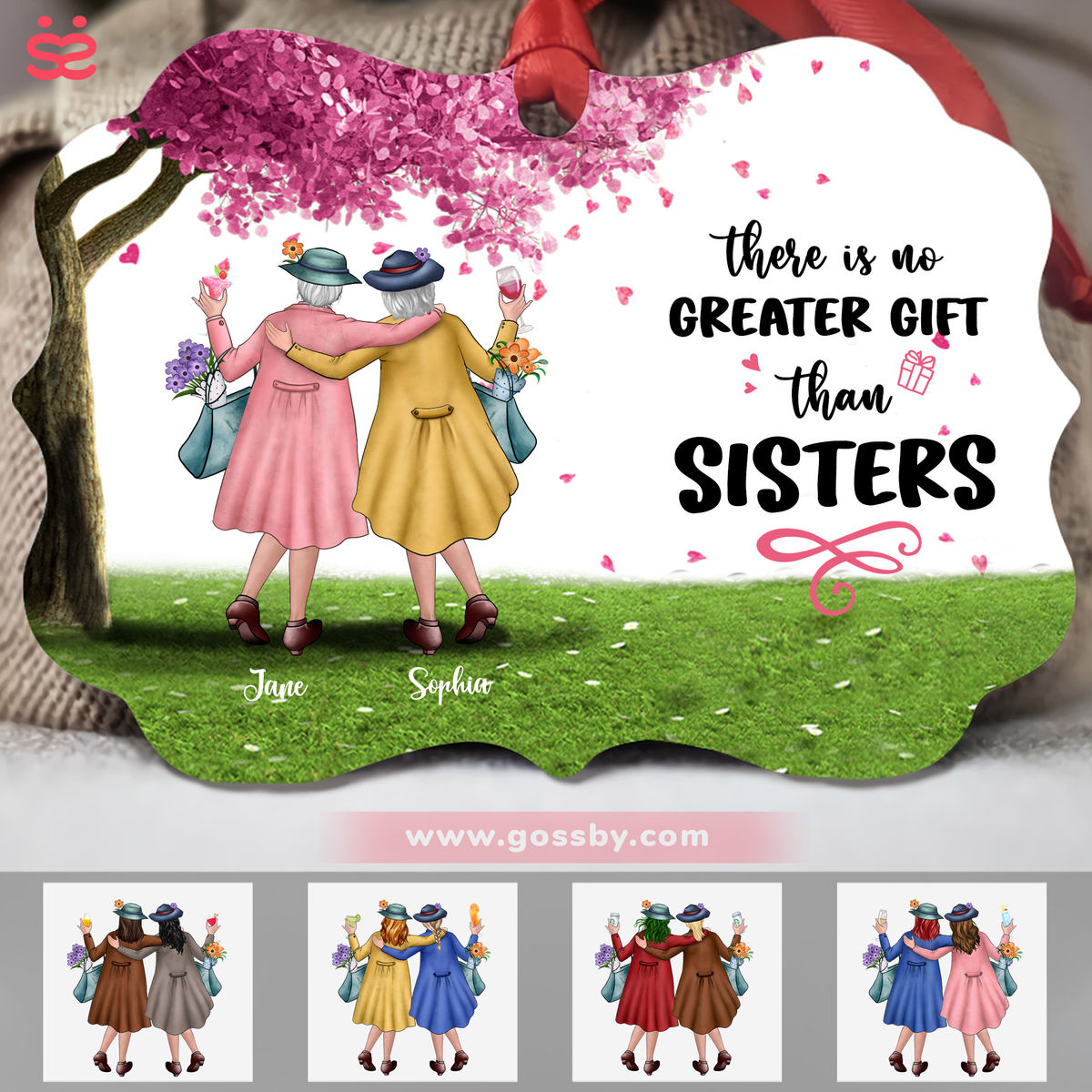 Personalized Ornament - 2 Sisters - There Is No Greater Gift Than Sisters (19628)_1