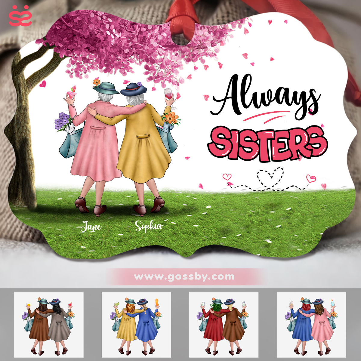 Personalized Ornament - 2 Sisters - Always Sisters (19628)_1