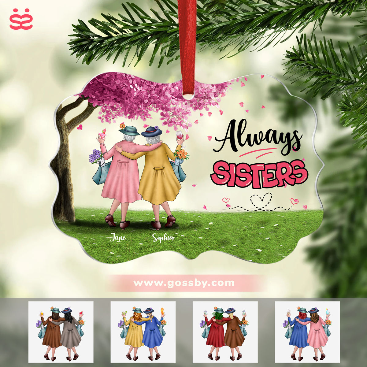 Personalized Ornament - 2 Sisters - Always Sisters (19628)