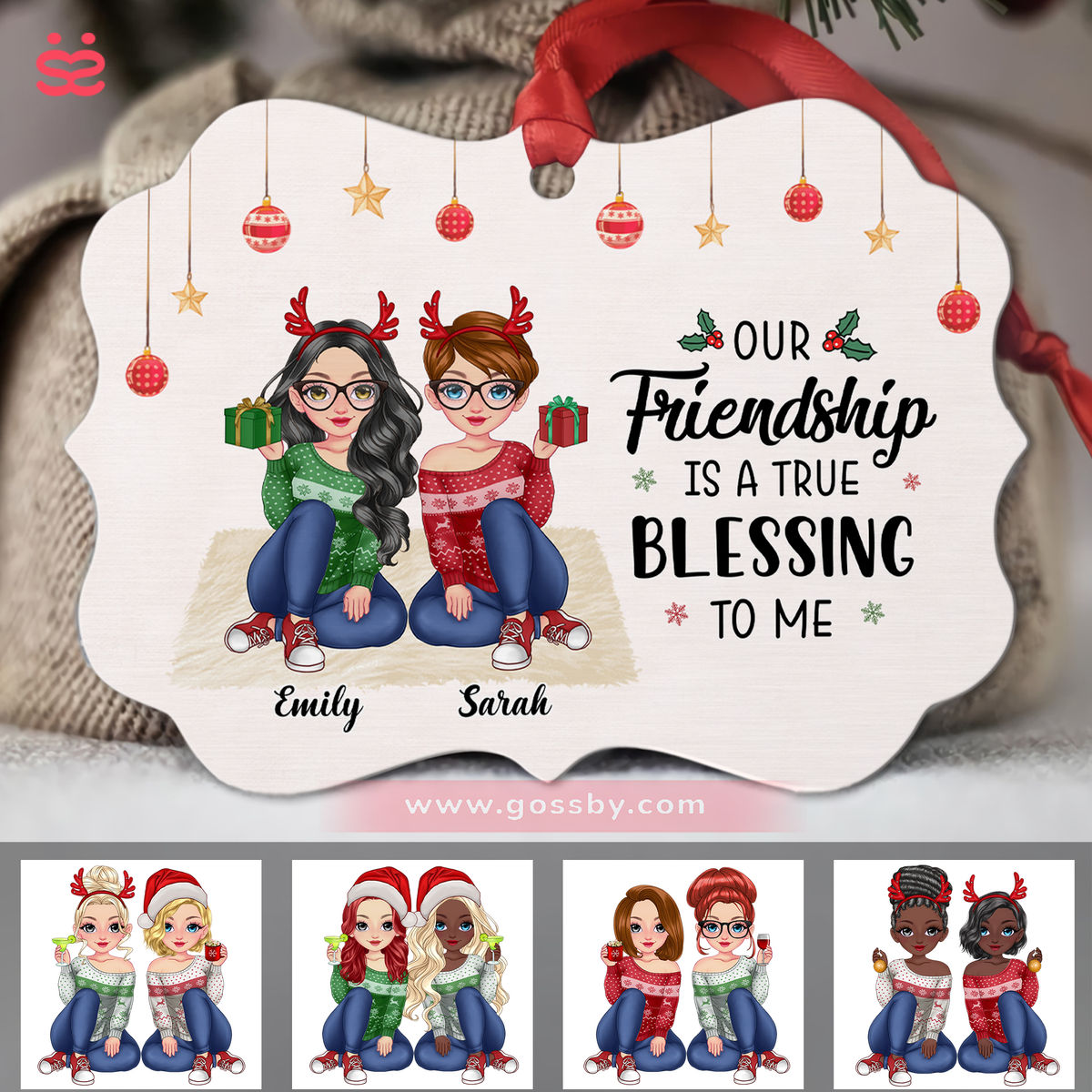 Personalized Ornament - Best Friends Ornament - Our Friendship is a true blessing to me