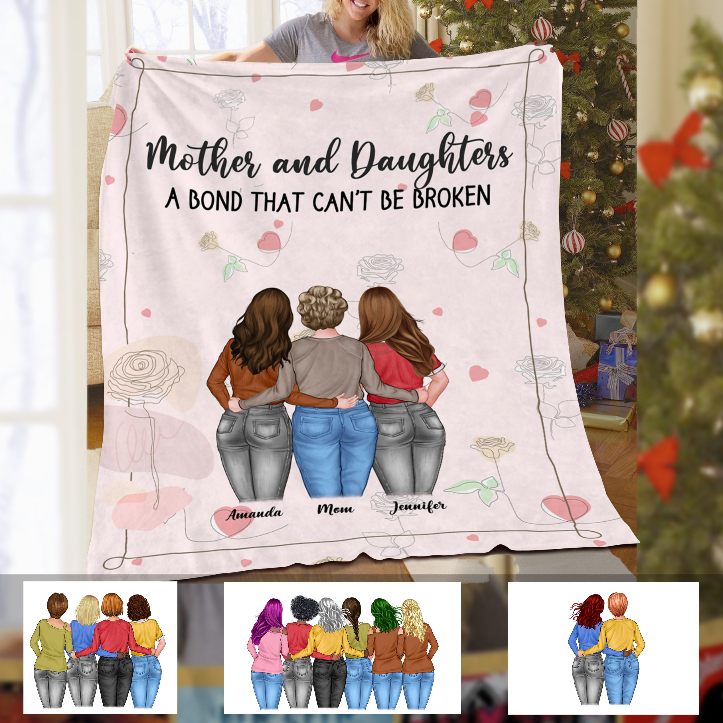 Mother & Daughters Blanket Mother and Daughters a bond that can't be