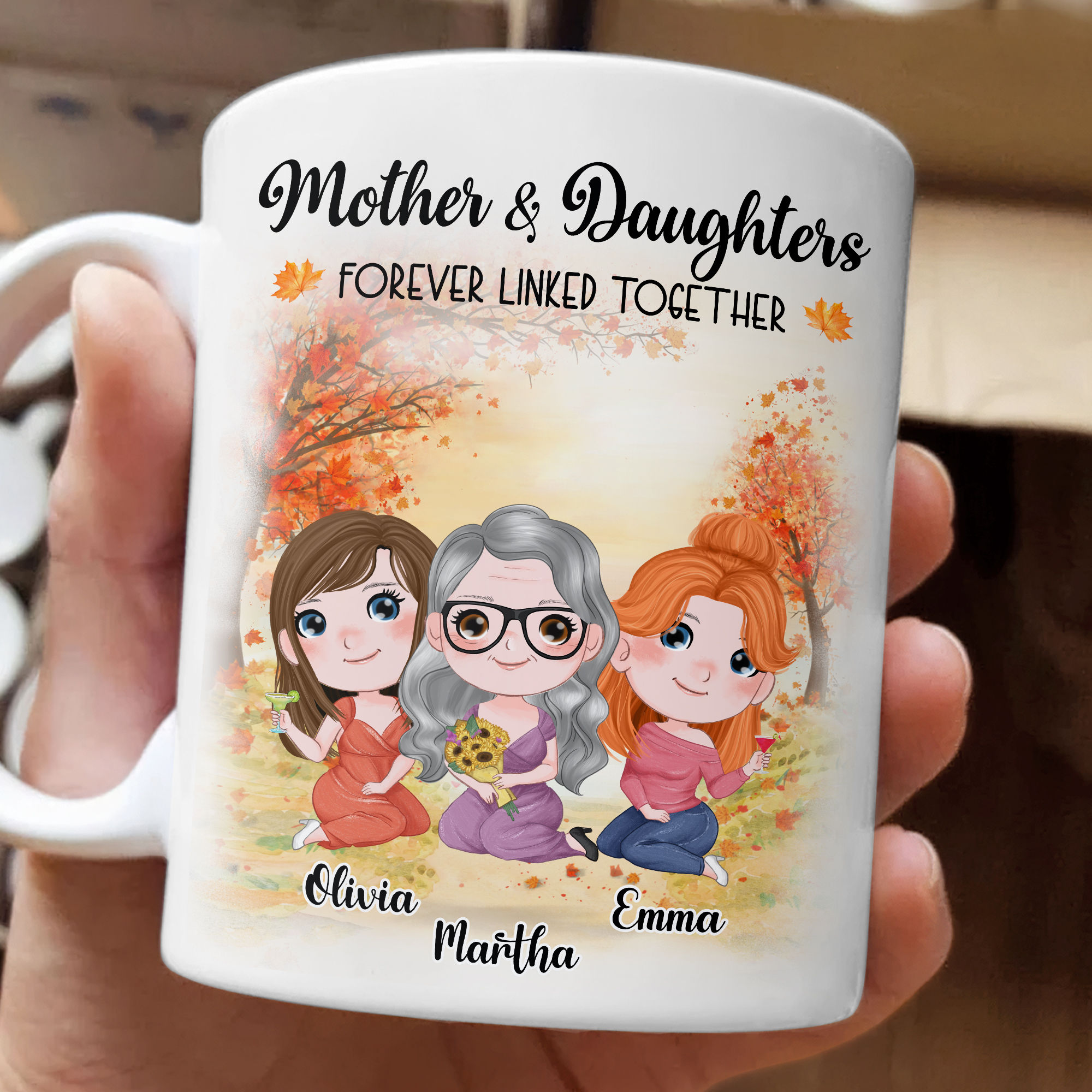 Gift For Mom Mug - Daughter to mom, Vintage wallpaper Mug- Gift For Mo -  Cerigifts