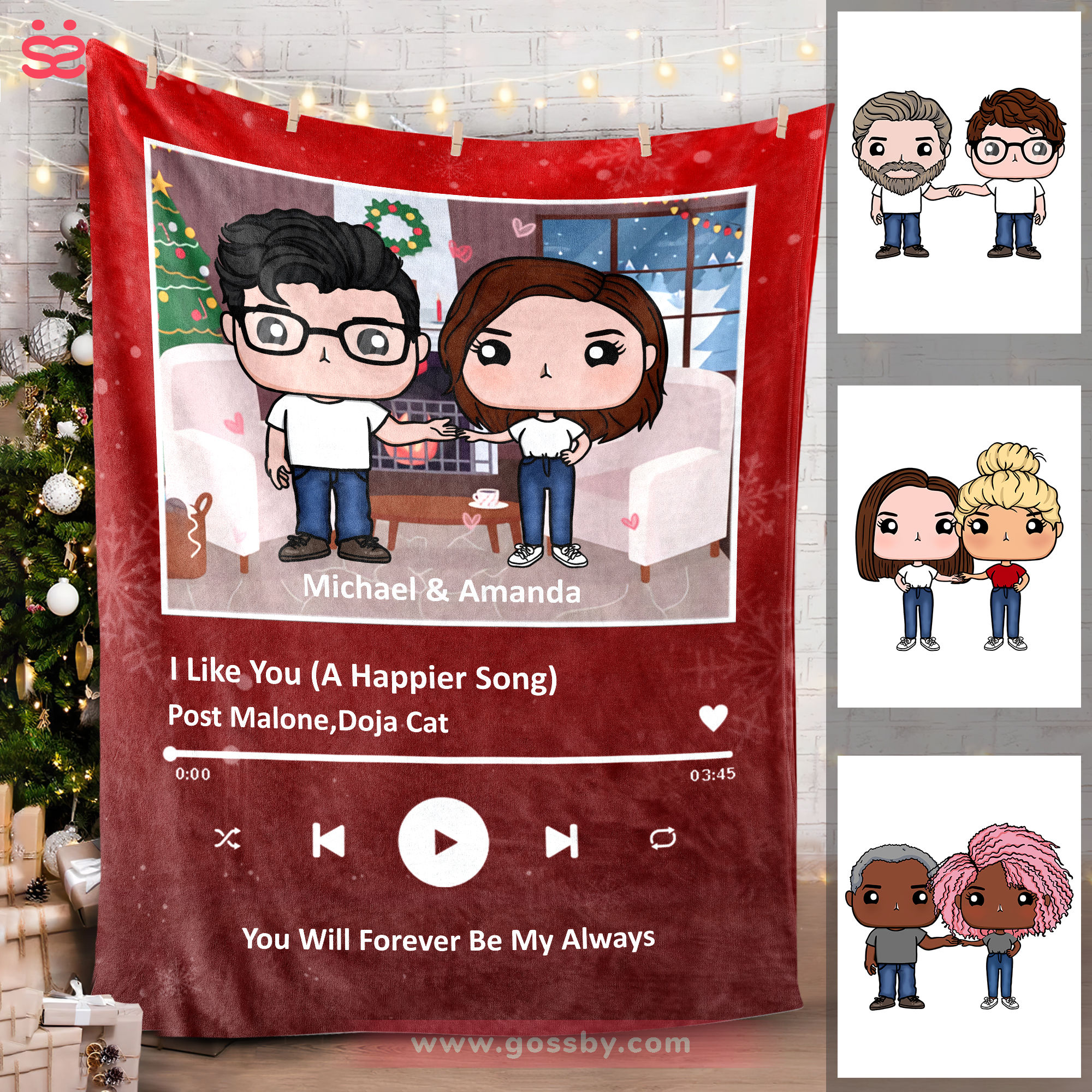 Song Blanket - Couple Figure - Christmas Gifts - Valentine's Day Gifts ...