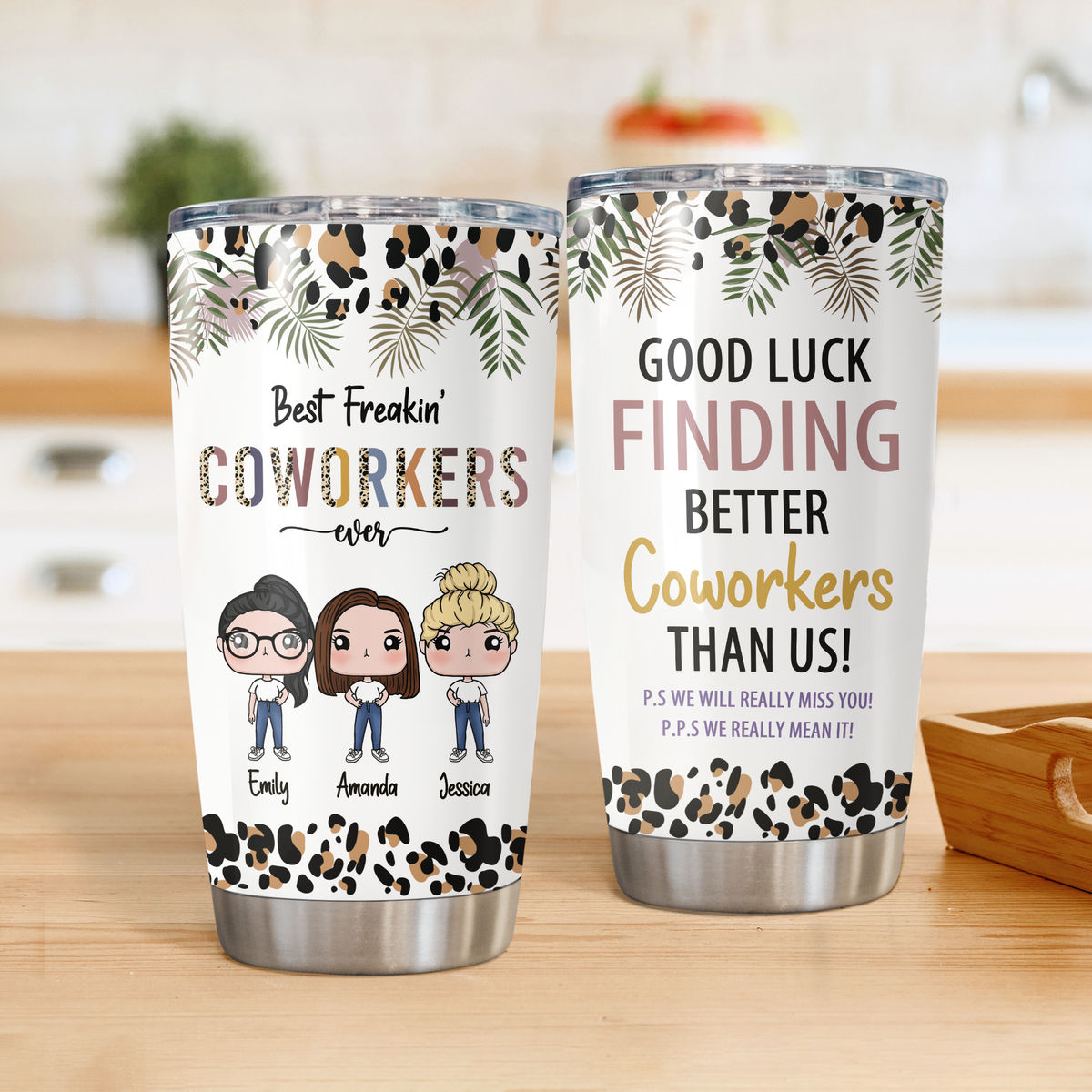 Farewell Gift For Coworkers - Work Bestie Figures - Good Luck Finding Better Coworkers Than Us (1112-2) - Personalized Tumbler