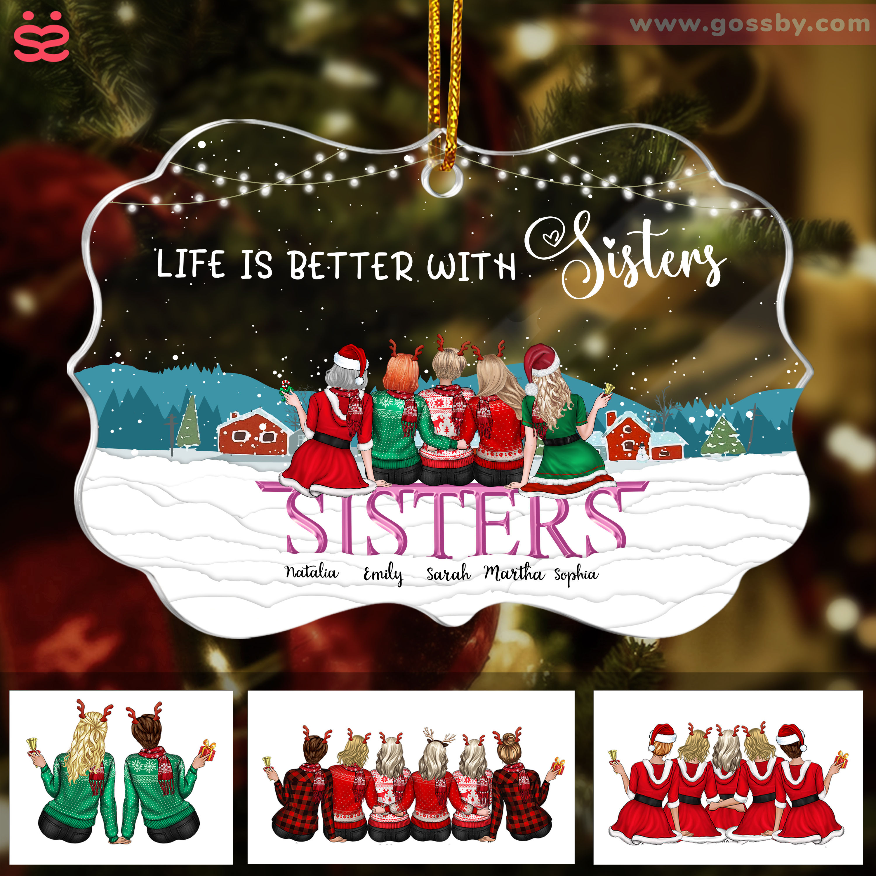 Sisters Ornament Life is better with Sisters Personalized Ornament